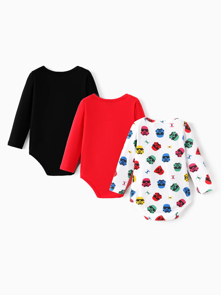 Barboteuse à manches longues et col rond pour bébé garçon Star Wars, ensemble 3 pièces, multicolore