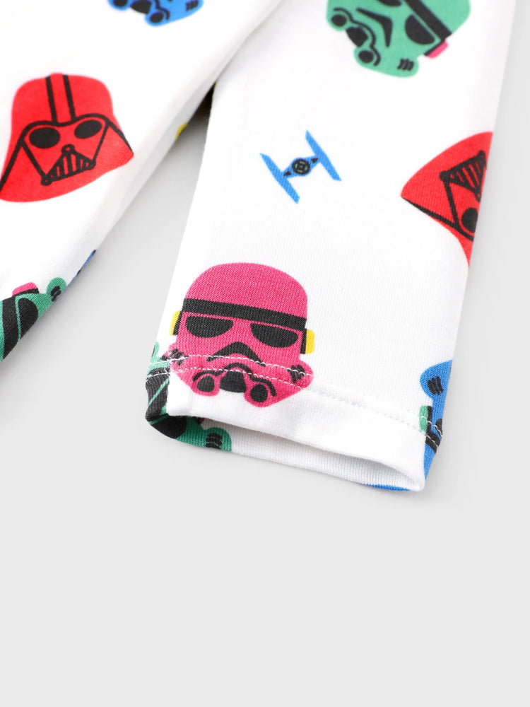 Barboteuse à manches longues et col rond pour bébé garçon Star Wars, ensemble 3 pièces, multicolore