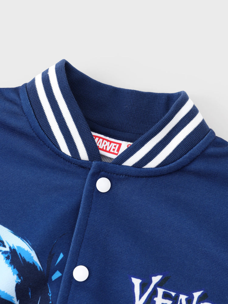 Blouson aviateur Marvel Venom pour tout-petit/enfant garçon, motif colorblock, bleu foncé