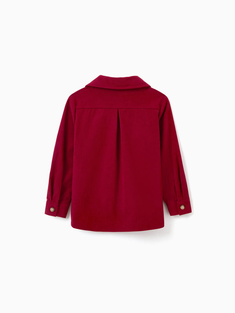 Ensemble de tenues familiales assorties : chemise à manches longues et robe en tricot à carreaux à manches longues et épaules dénudées, bordeaux