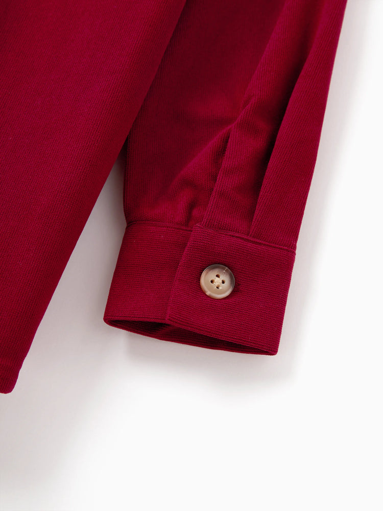 Ensemble de tenues familiales assorties : chemise à manches longues et robe en tricot à carreaux à manches longues et épaules dénudées, bordeaux