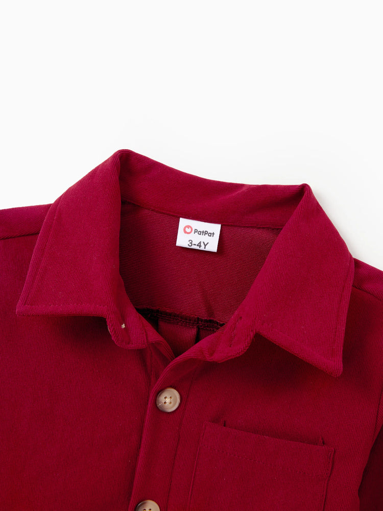 Ensemble de tenues familiales assorties : chemise à manches longues et robe en tricot à carreaux à manches longues et épaules dénudées, bordeaux