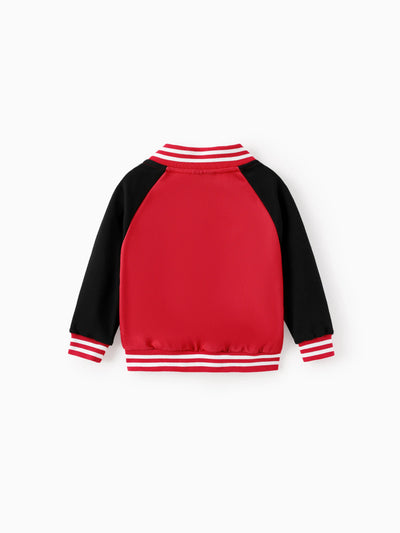 Star Wars Toddler/Kids Boy Darth Vader Childlike Character Graphic Colorblock Bomber Jacket Red