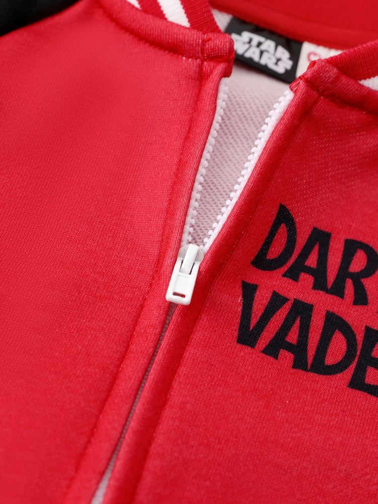 Star Wars Toddler/Kids Boy Darth Vader Childlike Character Graphic Colorblock Bomber Jacket Red
