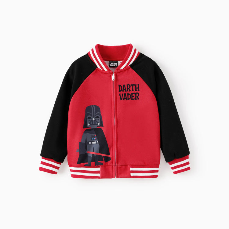 Star Wars Toddler/Kids Boy Darth Vader Childlike Character Graphic Colorblock Bomber Jacket Red