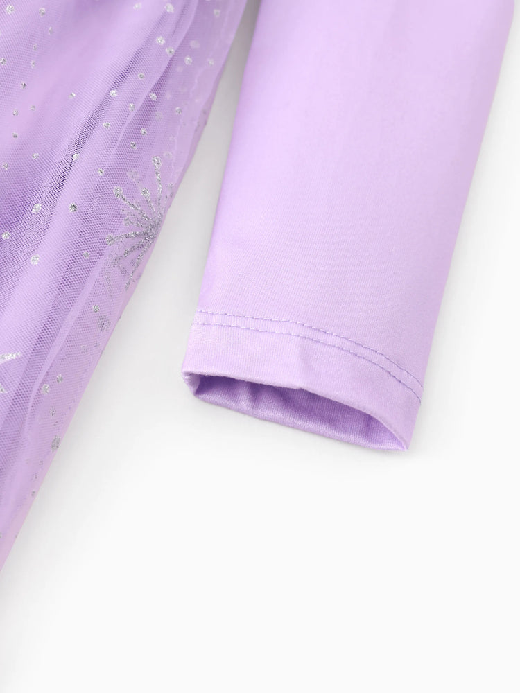 Robe en tulle à volants et manches longues pour petite fille Disney Princess Raiponce Violet