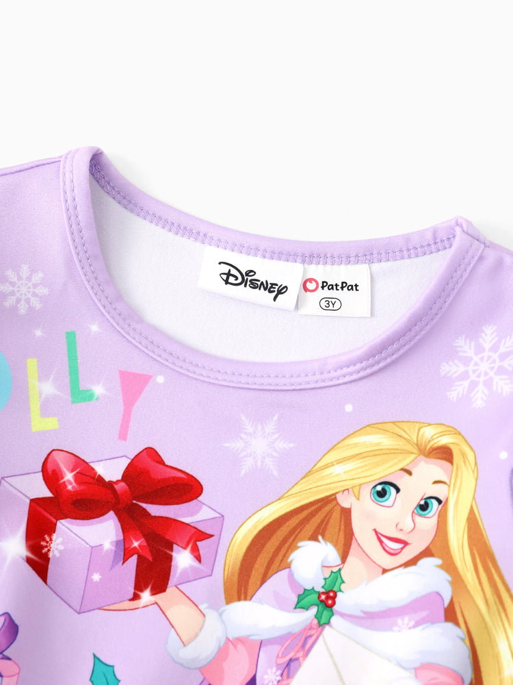 Robe en tulle à volants et manches longues pour petite fille Disney Princess Raiponce Violet