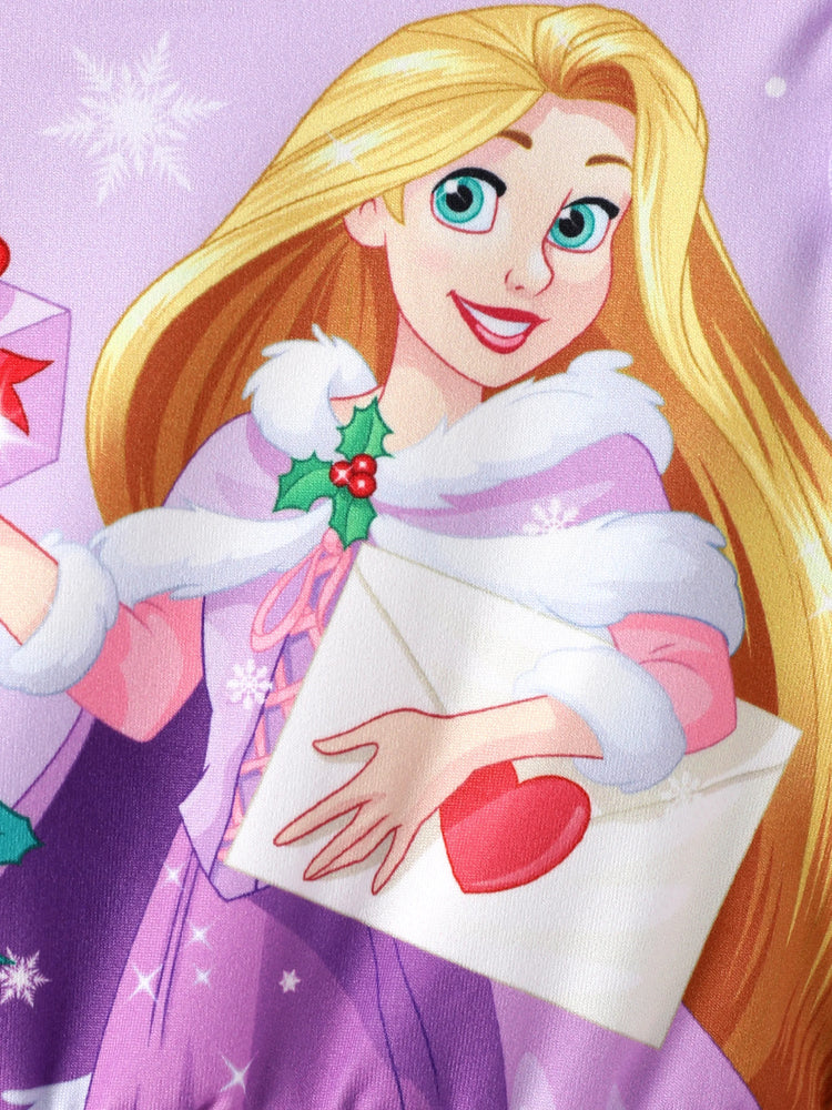 Robe en tulle à volants et manches longues pour petite fille Disney Princess Raiponce Violet