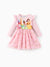 Disney Princess Toddler Girl Ariel/Belle/Tiana/Rapunzel Ruffled Longsleeves Tulle Dress Pink