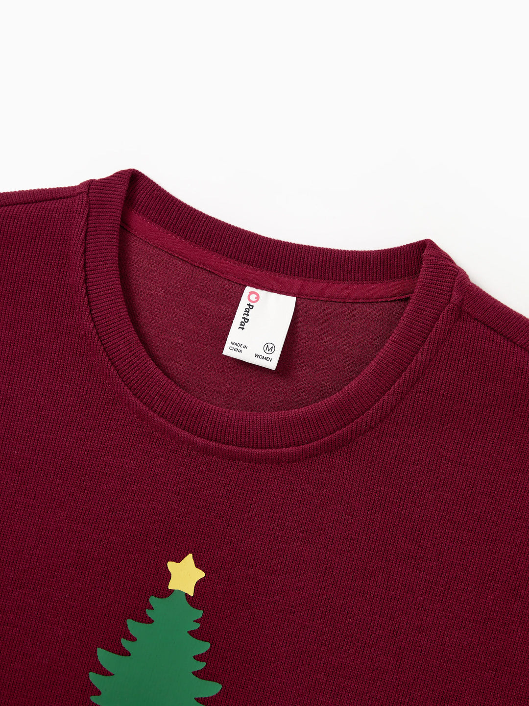 Weihnachten Familie Passende Langarm-Tops Leuchten im Dunkeln Weihnachtsdruck Sweatshirt Burgundy