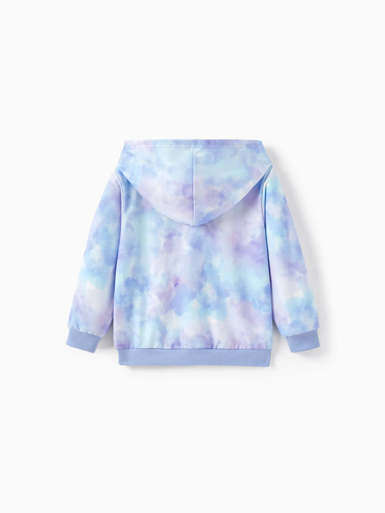 Disney Frozen Toddler/Kids Girl Elsa & Anna Ribbed Cuffs Hooded Tops Purple