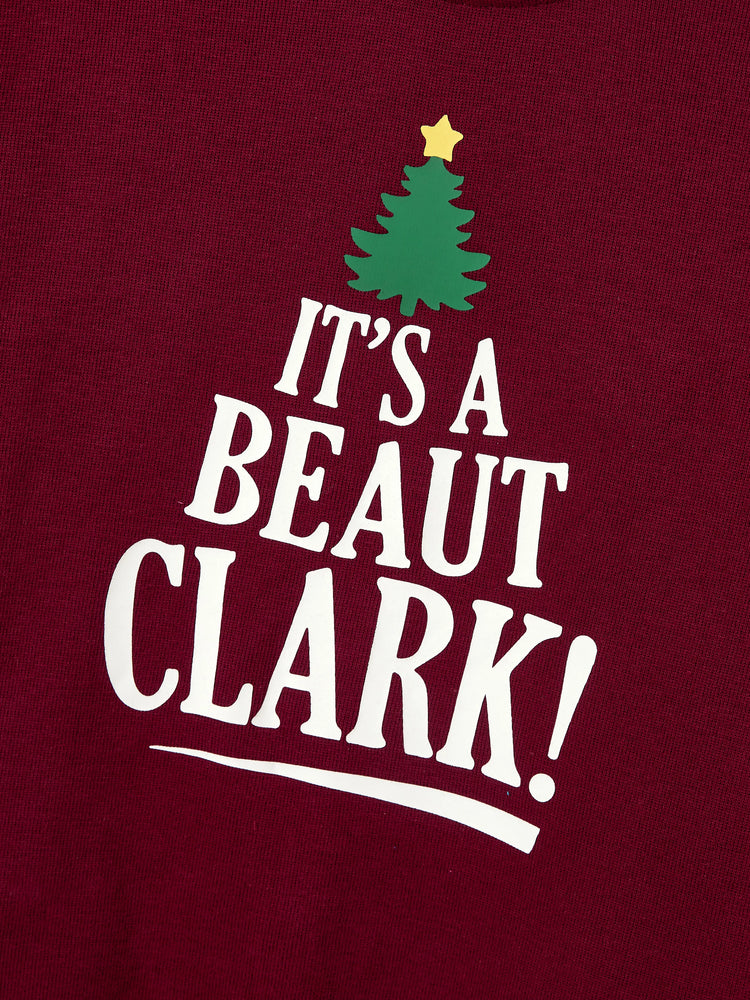 Weihnachten Familie Passende Langarm-Tops Leuchten im Dunkeln Weihnachtsdruck Sweatshirt Burgundy