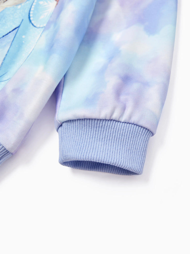 Disney Frozen Toddler/Kids Girl Elsa & Anna Ribbed Cuffs Hooded Tops Purple