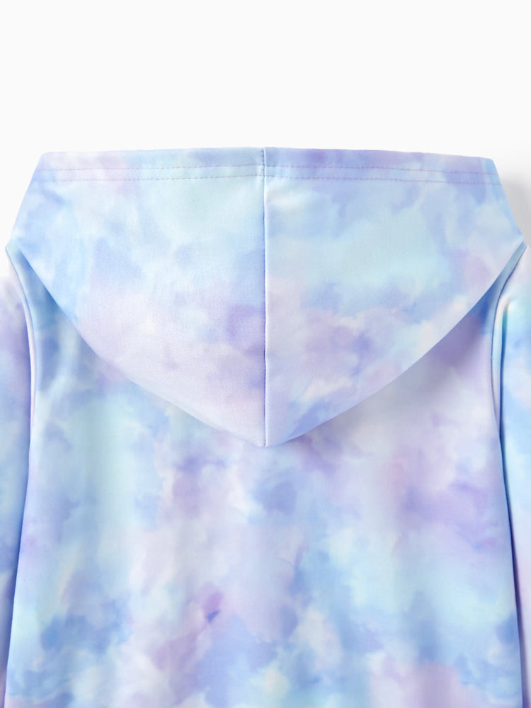 Disney Frozen Toddler/Kids Girl Elsa & Anna Ribbed Cuffs Hooded Tops Purple