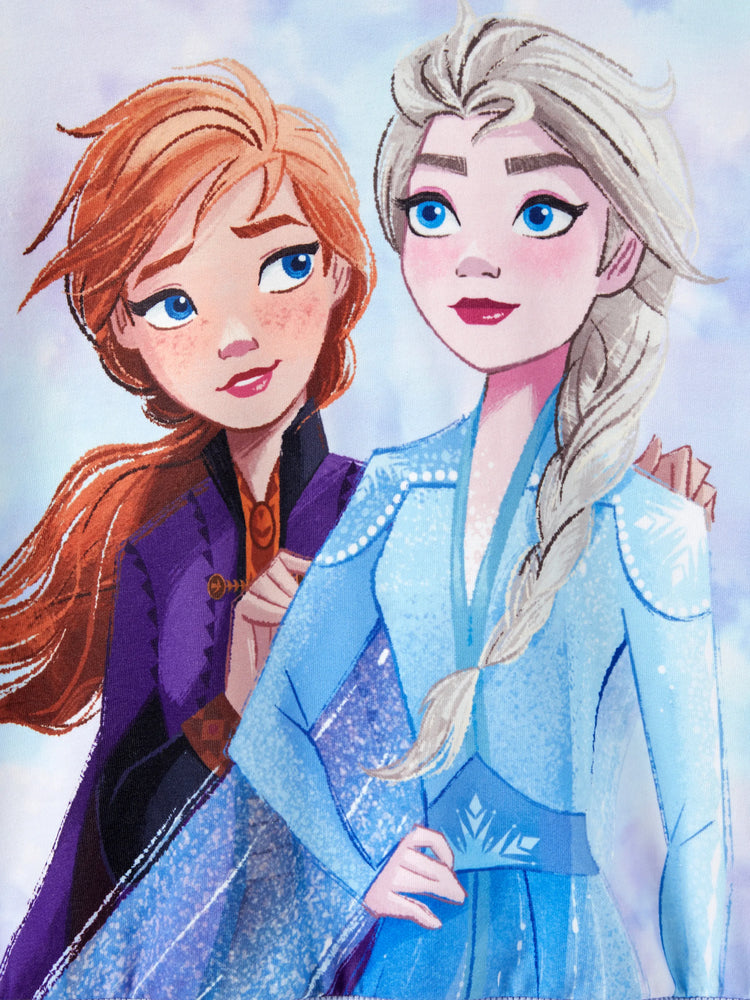 Disney Frozen Toddler/Kids Girl Elsa & Anna Ribbed Cuffs Hooded Tops Purple