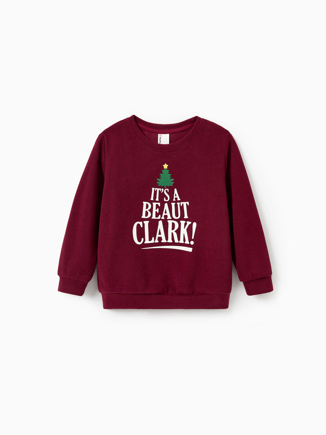 Weihnachten Familie Passende Langarm-Tops Leuchten im Dunkeln Weihnachtsdruck Sweatshirt Burgundy