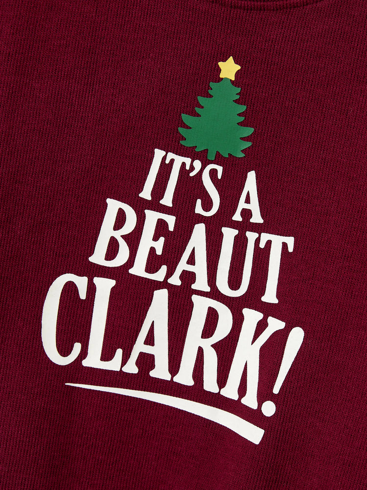 Weihnachten Familie Passende Langarm-Tops Leuchten im Dunkeln Weihnachtsdruck Sweatshirt Burgundy