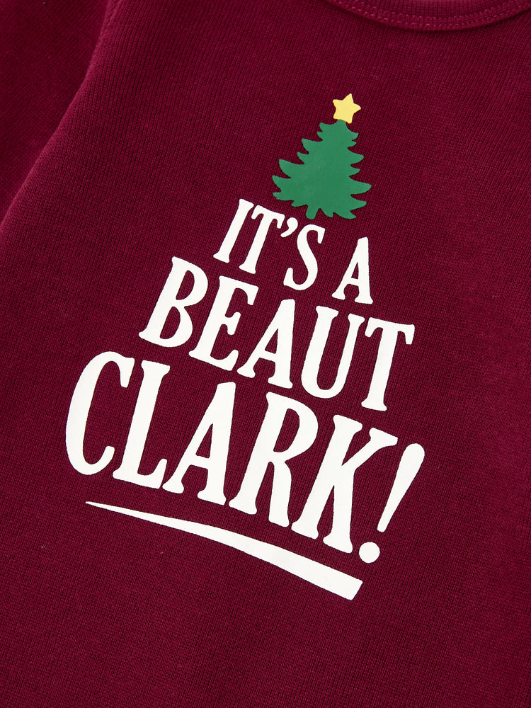 Weihnachten Familie Passende Langarm-Tops Leuchten im Dunkeln Weihnachtsdruck Sweatshirt Burgundy