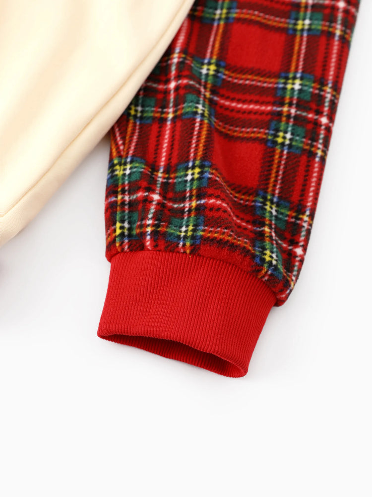 Disney Mickey and Friends Christmas Family Matching Plaid Print Sweatshirt Red