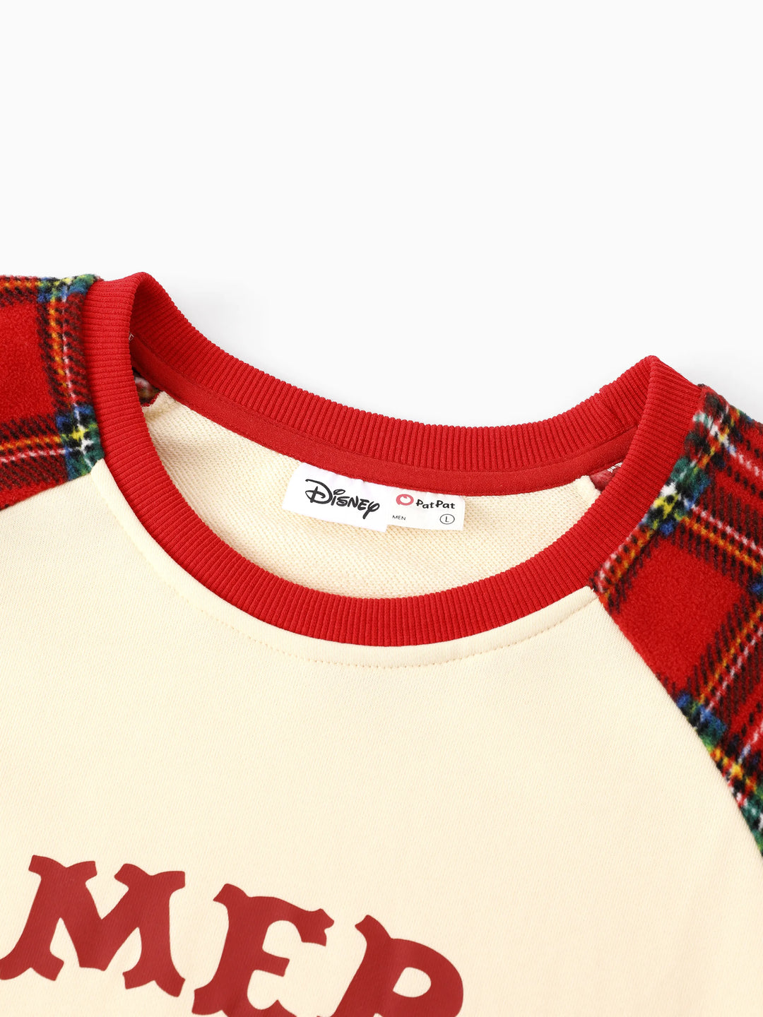 Sweat-shirt à imprimé écossais assorti Disney Mickey et ses amis pour la famille, rouge