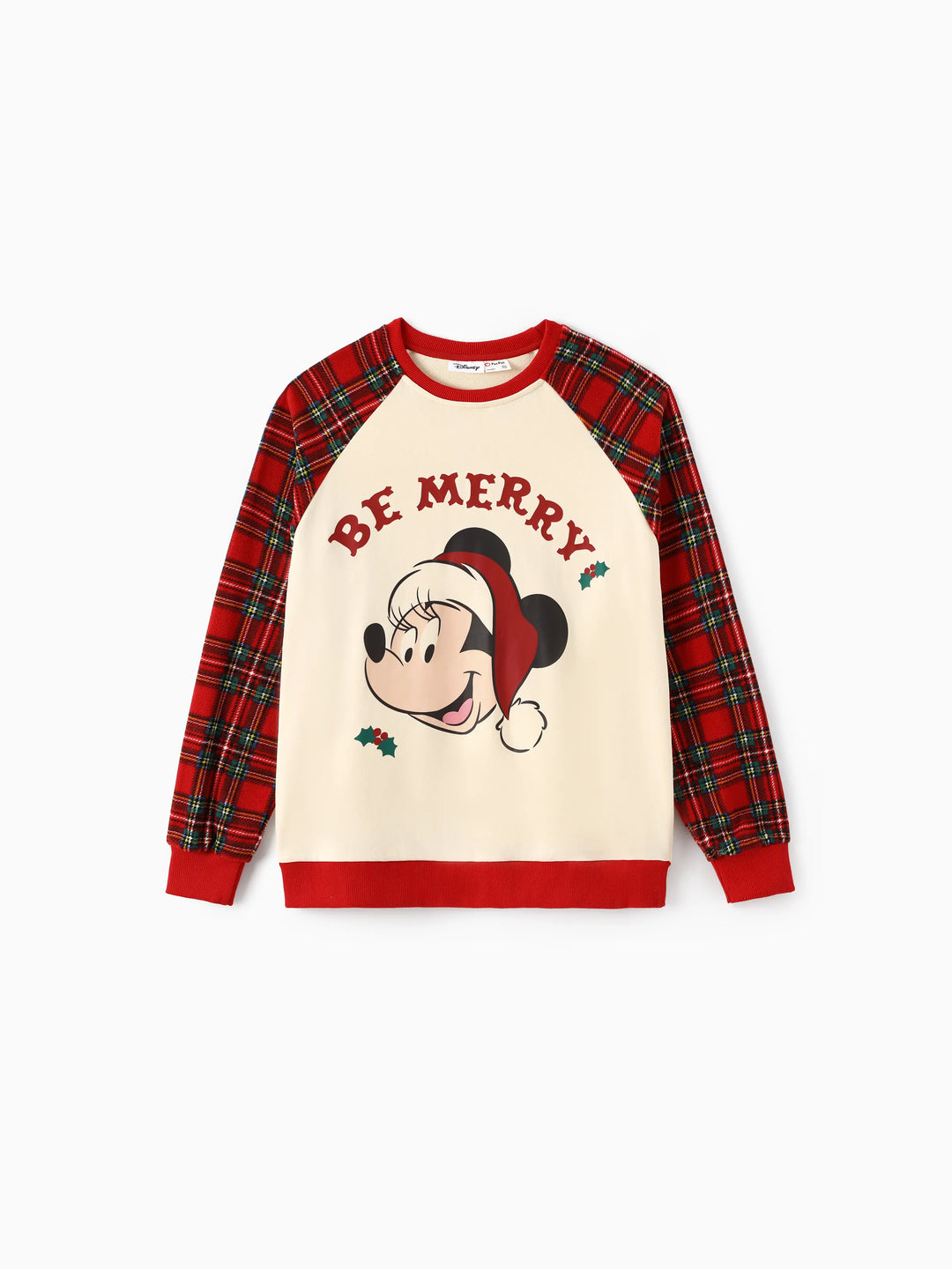 Sweat-shirt à imprimé écossais assorti Disney Mickey et ses amis pour la famille, rouge