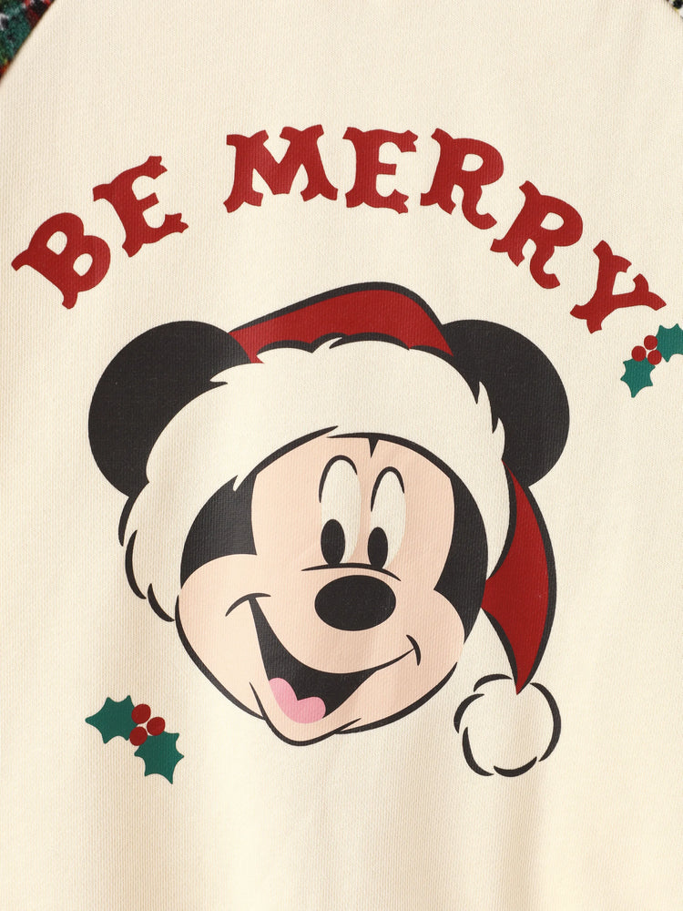 Disney Mickey and Friends Christmas Family Matching Plaid Print Sweatshirt Red