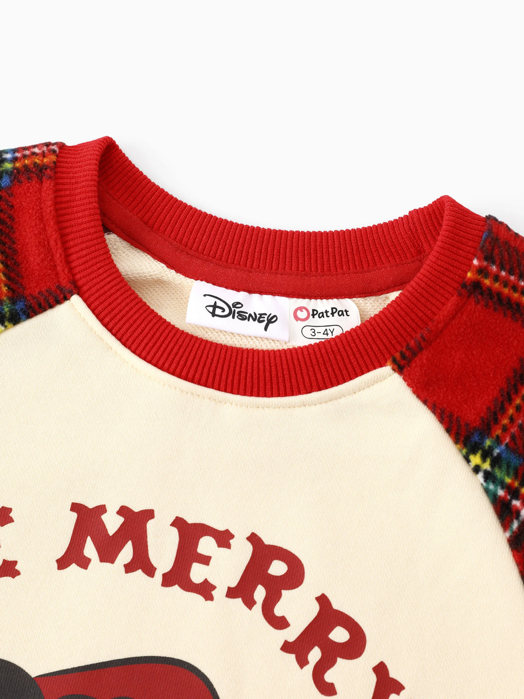 Sweat-shirt à imprimé écossais assorti Disney Mickey et ses amis pour la famille, rouge