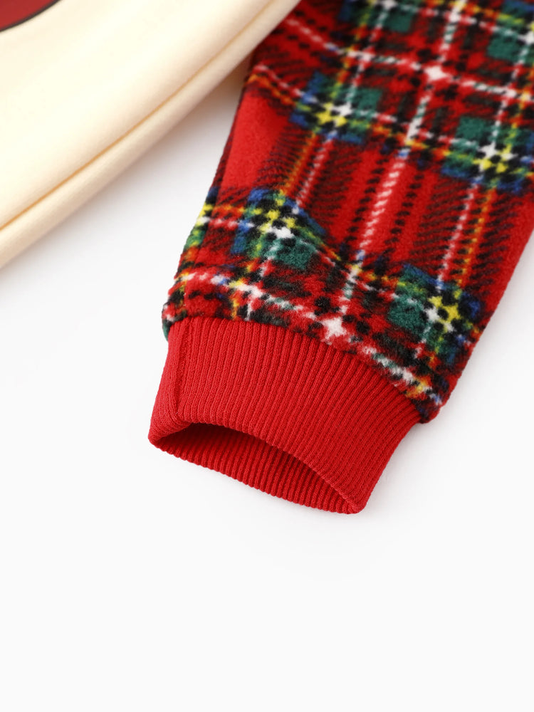 Disney Mickey and Friends Christmas Family Matching Plaid Print Sweatshirt Red