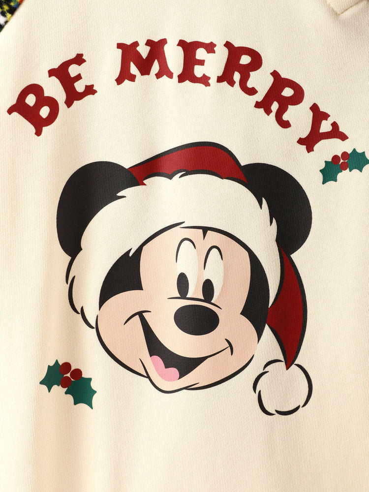 Disney Mickey and Friends Christmas Family Matching Plaid Print Sweatshirt Red