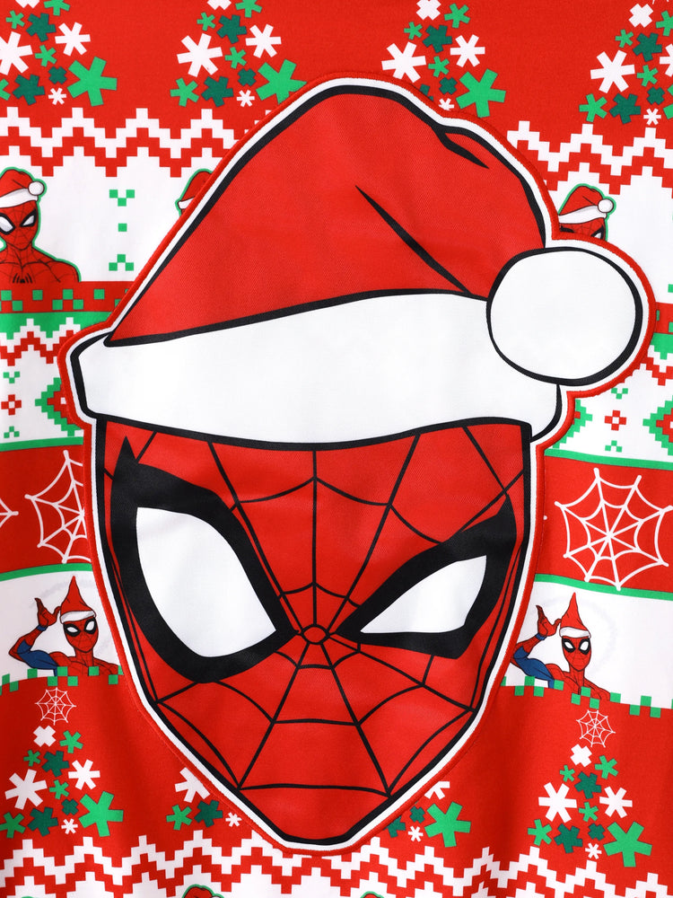 Marvel Christmas Family Matching Spider-Man Christmas Tree Sweatshirt/Romper Red