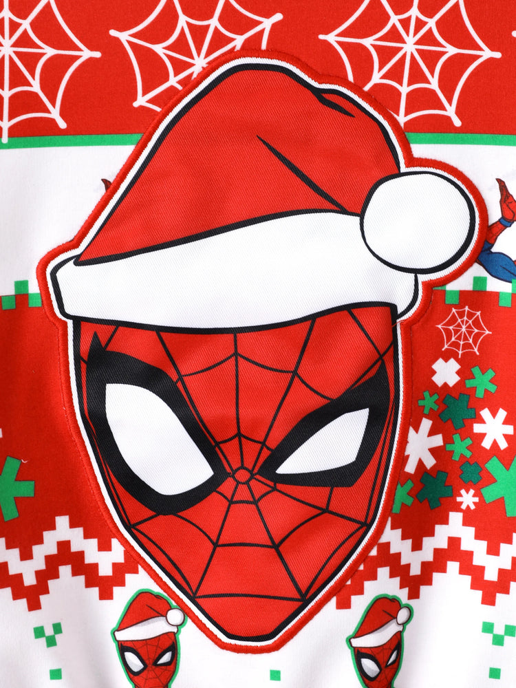 Marvel Christmas Family Matching Spider-Man Christmas Tree Sweatshirt/Romper Red