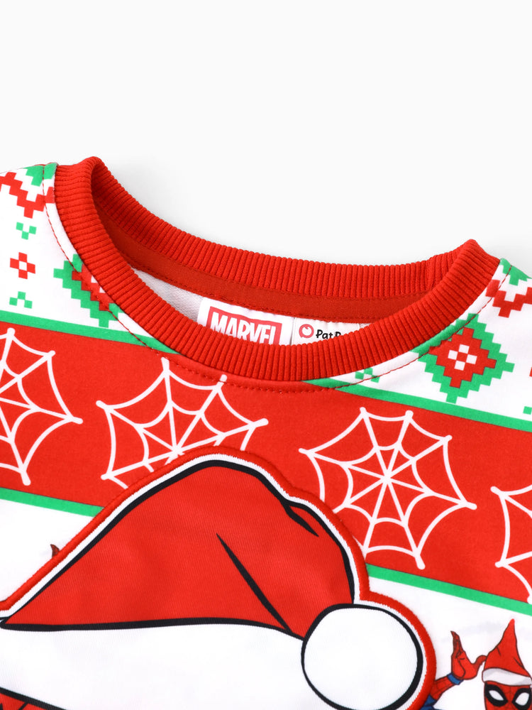 Marvel Christmas Family Matching Spider-Man Christmas Tree Sweatshirt/Romper Red