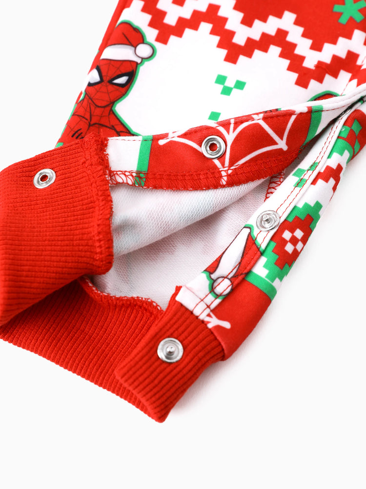 Marvel Christmas Family Matching Spider-Man Christmas Tree Sweatshirt/Romper Red