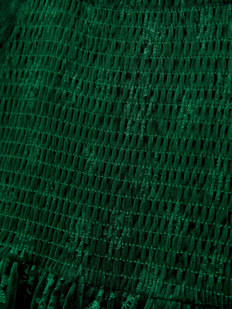 Christmas Matching Family Snowflake Print Velet Long-sleeve Body-con Dress for Mommy and Me Dark Green