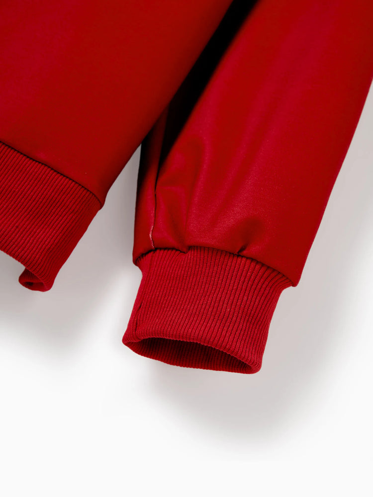 Christmas Family Matching Gingerbread Man Print Coat Long Sleeve Casual knitted Cardigan Red