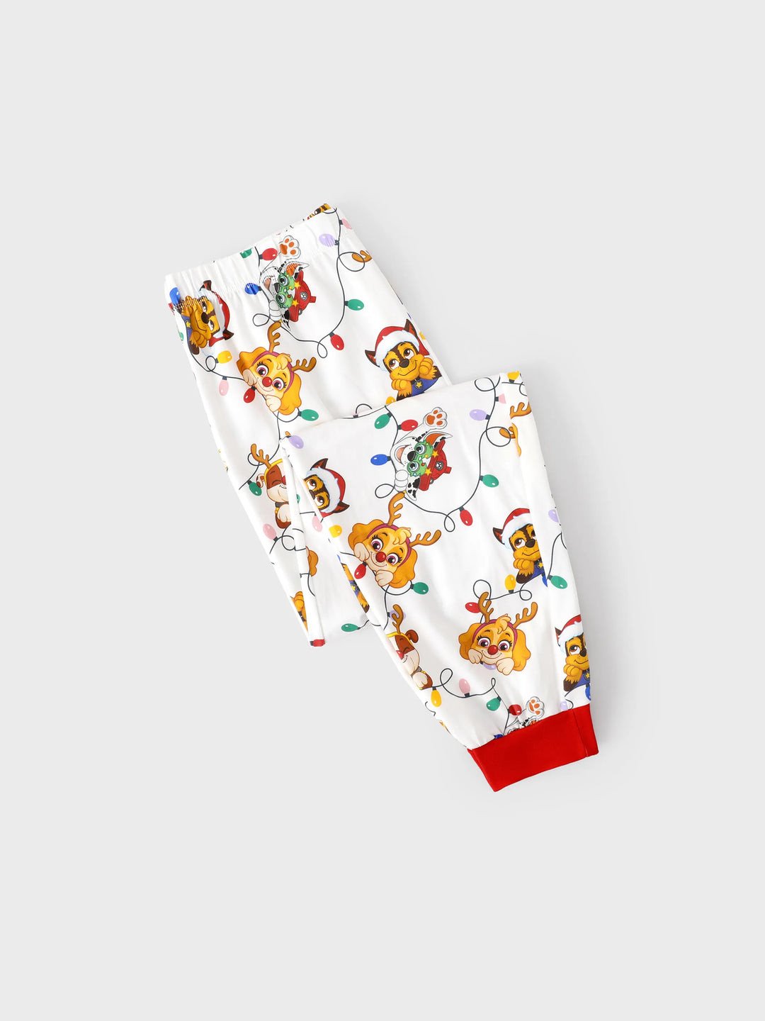 PAW Patrol Christmas Matching Family Eng anliegendes Pyjama-Set aus Bio-Baumwolle mit Weihnachtssocken weiß