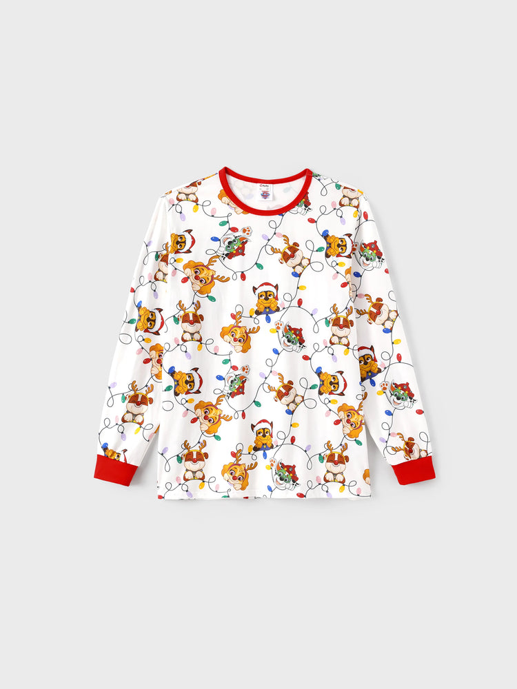 Ensemble pyjama de Noël Pat'Patrouille en coton bio, coupe ajustée, avec chaussettes de Noël, blanc