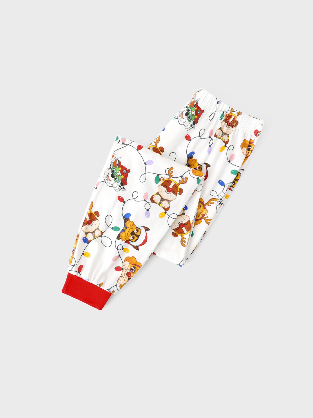 PAW Patrol Christmas Matching Family Eng anliegendes Pyjama-Set aus Bio-Baumwolle mit Weihnachtssocken weiß