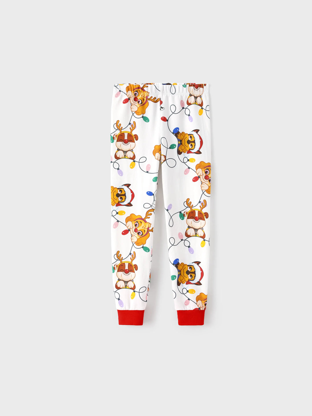 PAW Patrol Christmas Matching Family Eng anliegendes Pyjama-Set aus Bio-Baumwolle mit Weihnachtssocken weiß