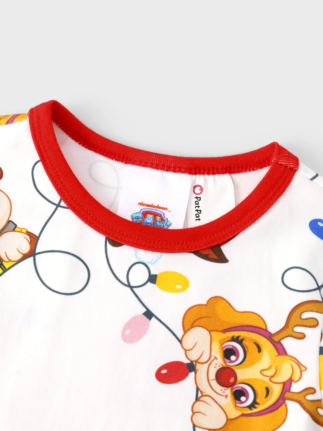 PAW Patrol Christmas Matching Family Eng anliegendes Pyjama-Set aus Bio-Baumwolle mit Weihnachtssocken weiß