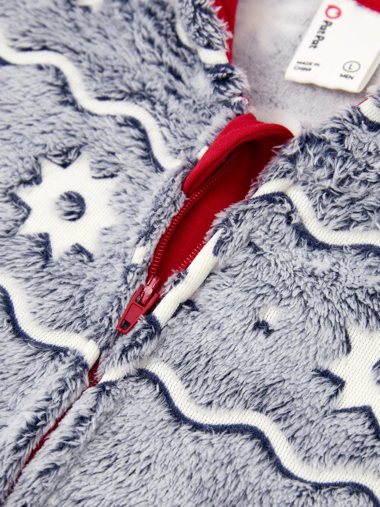 Pyjama de Noël assorti pour toute la famille, imprimé renne, phosphorescent, avec chaussettes de Noël, blanc/gris