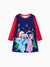 My Little Pony Toddler Girl Rainbow Dash/Twilight Sparkle Christmas Graphic Polyester Spandex Fabric Dress Deep Blue