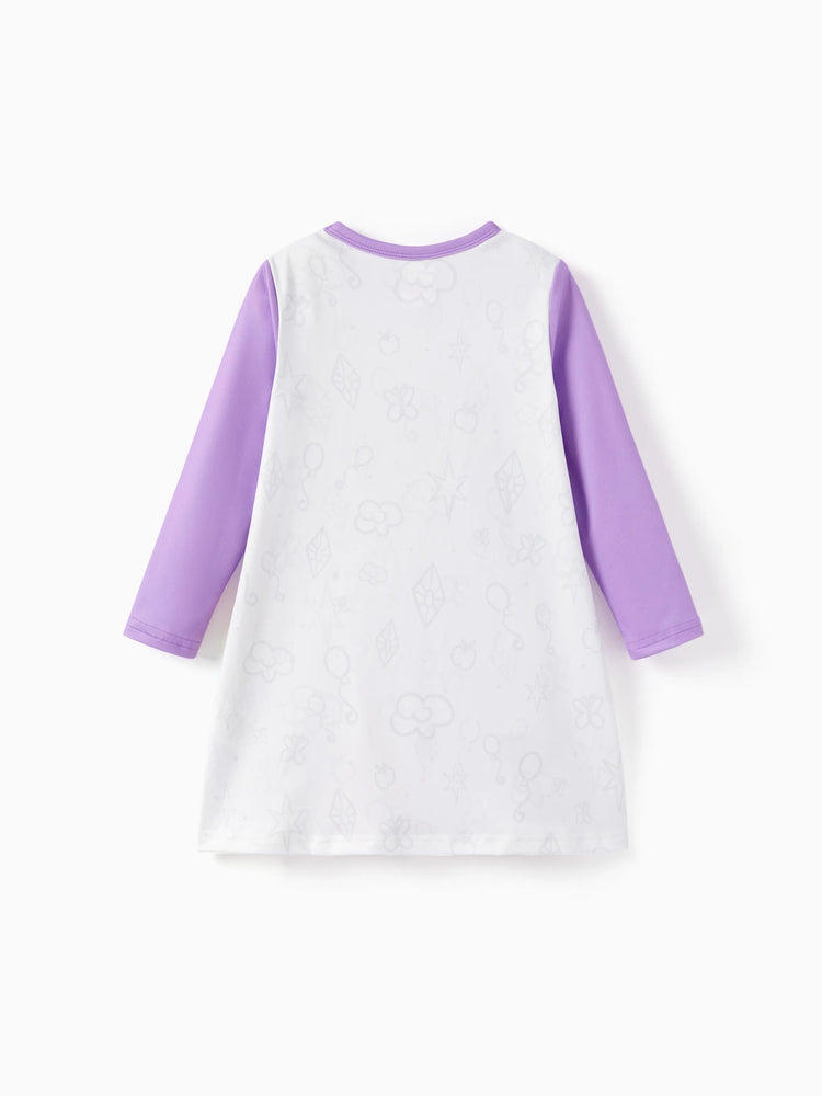 My Little Pony Toddler Girl Rainbow Dash/Twilight Sparkle Christmas Graphic Polyester Spandex Fabric Dress Purple