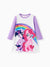 My Little Pony Toddler Girl Rainbow Dash/Twilight Sparkle Christmas Graphic Polyester Spandex Fabric Dress Purple