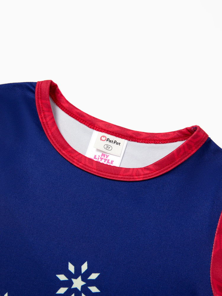 My Little Pony Kleinkind Mädchen Regenbogen Dash/Twilight Sparkle Weihnachten Grafik Polyester Spandex Stoff Kleid  tiefblau