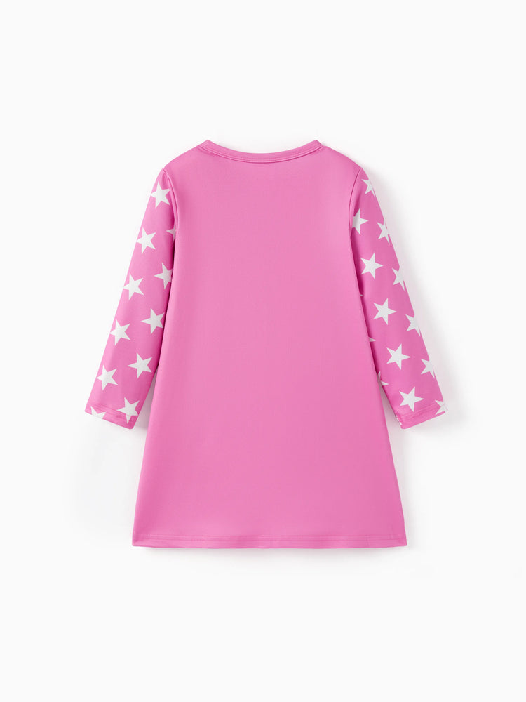 My Little Pony Toddler Girl Rainbow Dash/Twilight Sparkle Christmas Graphic Polyester Spandex Fabric Dress Pink