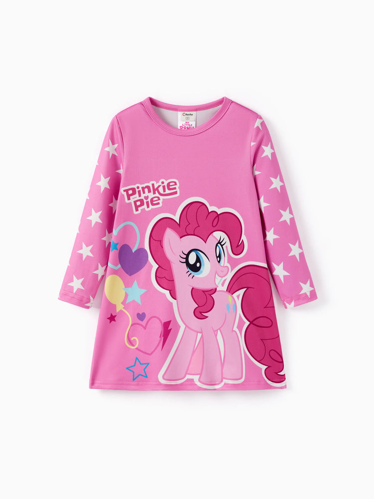 Robe de Noël My Little Pony pour petite fille, motif Rainbow Dash/Twilight Sparkle, en polyester et élasthanne, rose