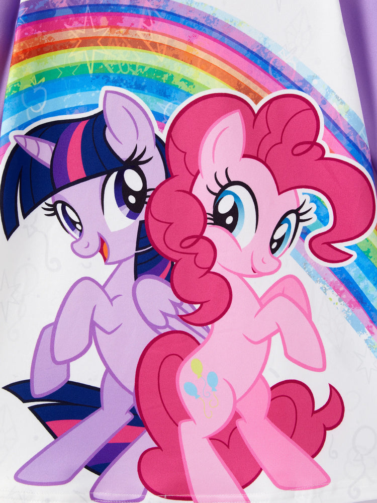 My Little Pony Toddler Girl Rainbow Dash/Twilight Sparkle Christmas Graphic Polyester Spandex Fabric Dress Purple
