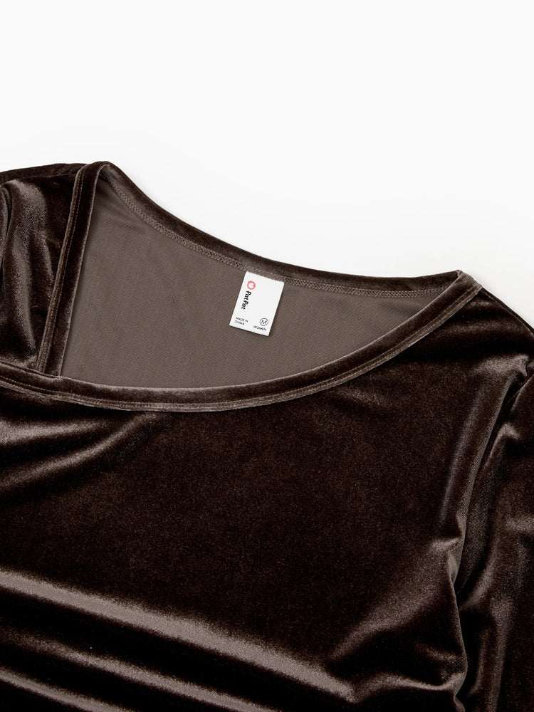 Velvet & Plaid Matching Family Outfits Dad/Son Shirts & Mom/Daughter Velvet Dresses Sets Dark Brown