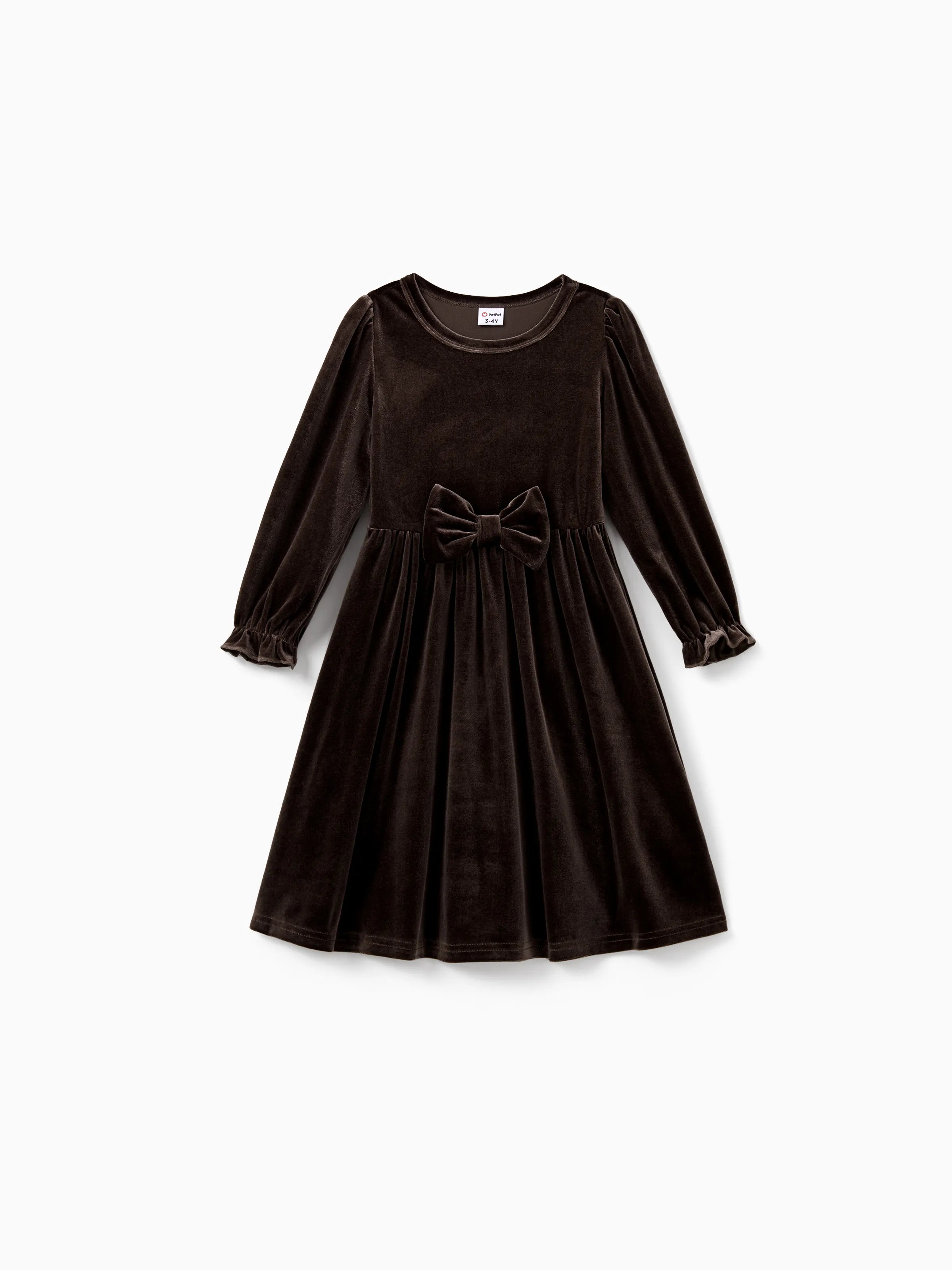 Velvet & Plaid Matching Family Outfits Dad/Son Shirts & Mom/Daughter Velvet Dresses Sets Dark Brown Velvet & Plaid Matching Family Outfits Dad/Son Shirts & Mom/Daughter Velvet Dresses Sets Dark Brown